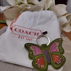 Rare Coach Butterfly Keychain Fob Purse Charm